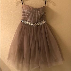 Nude tulle skirt dress homecoming or prom